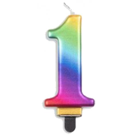 Candle #1 Jumbo Rainbow 431231