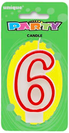 Candle #6 Red Border