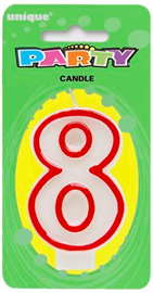 Candle #8 Red Border