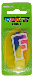 Candle Letter F Rainbow