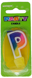 Candle Letter P Rainbow