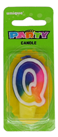 Candle Letter Q Rainbow