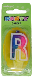 Candle Letter R Rainbow