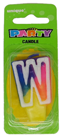 Candle Letter W Rainbow