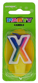 Candle Letter X Rainbow