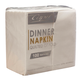 Capri Napkin Dinner GT Fold White 100/Packet