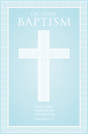 Card Baptism Teal Cross