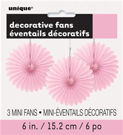 Decorative Fan Light Pink 15.2Cm 3/ Pack