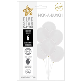 Five Star Balloons 45Cm Crystal Clear 6/Pk