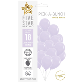 Five Star Balloons Matte Pastel Lilac 30Cm 18/Pk Fs 