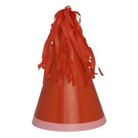 Five Star Party Hat With Tassel Topper Cherry 10/ Pack