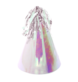 Five Star Party Hat With Tassel Topper Iridescent 10/ Pack
