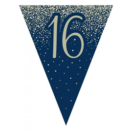 Flag Bunting Glitter Navy 16th