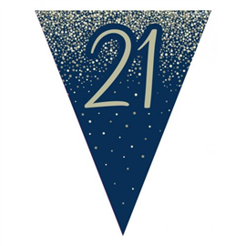 Flag Bunting Glitter Navy 21st