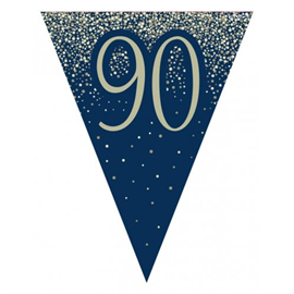 Flag Bunting Glitter Navy 90th