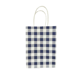 Gingham Blue  Paper Bag 10pk