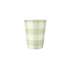 Gingham Green  Paper Cup 20pk