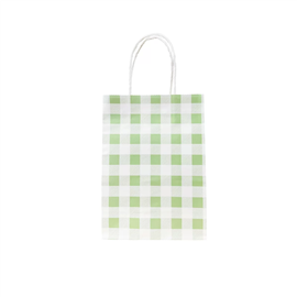 Gingham Green Paper Bag 10pk