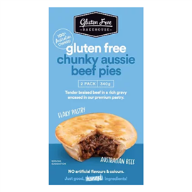 Gluten Free Bakehouse Chunky Aussie Beef Pie 2/PK