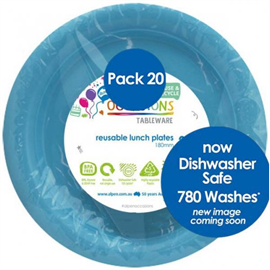 LIGHT BLUE ROUND LUNCH PLATE 20/PK ALP