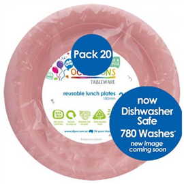 LIGHT PINK ROUND LUNCH PLATE 20/PK ALP