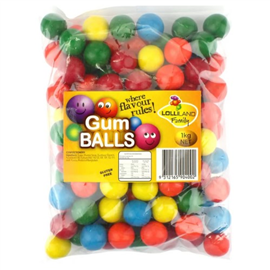 Lolliland Gum Balls Assorted Colours 1kg