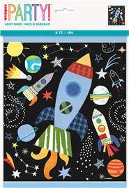 LOOT BAGS OUTER SPACE 8/PK UNQ 73273
