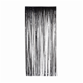 Metallic Foil Curtain Black