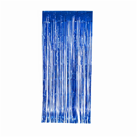 Metallic Foil Curtain True Blue