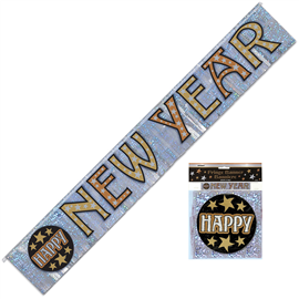 New Years Banner Fringe Foil 1.44m