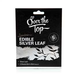 Over The Top Edible Silver Leaf 8X8cm 5 Sheets