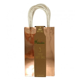 Paper Bag Metallic Rose Gold 5/PK