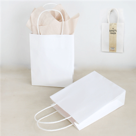 Paper Bag White Medium 15X6x20cm 4/ Pack
