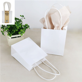 Paper Bag White Small 11X6x13.7Cm 4/ Pack