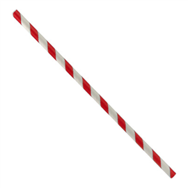 Paper Straws Reg Red Stripe 250/PK