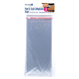 Peel & Seal Cellophane Bags 12cm x 28cm 50/PK
