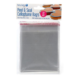 Peel & Seal Cellophane Bags 16cm x 12cm 72/PK