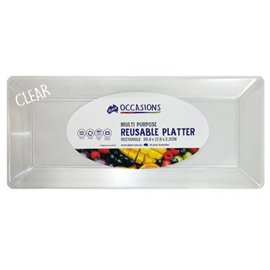 Platter Rectangular Reusable Clear 39.6x17.6x2.2CM