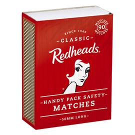 Redheads 90 Safety Matches 50mm 3/PK