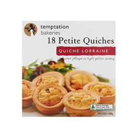 Temptation Bakeries Quiche Petite Lorraine 18/pk