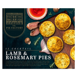 The Pie Factory Cocktail Pies Lamb & Rosemary 12/PK