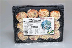 The Pie Factory Cocktail Pizza Ham and Pineapple 12/PK