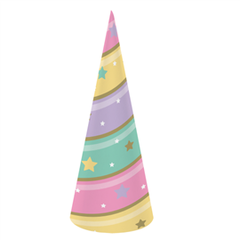 Unicorn Sparkle Horn Paper Cone Hats 8/ Pack
