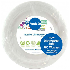 WHITE ROUND DINNER PLATE 20/PK ALP