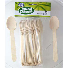 Wooden Spoons 155mm 25/ Pack
