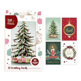 XMAS CARDS TEXTURED FOIL 10/PK 69388