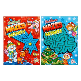 XMAS COLOURING BOOK  MAZES 32PG 68353