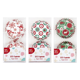 XMAS CUPCAKE CASES 100/PK 71246