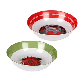 XMAS MELAMINE SALAD BOWL ROUND 69647