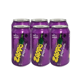 Zappo Grape Soda Can 350ML 6/Pack 